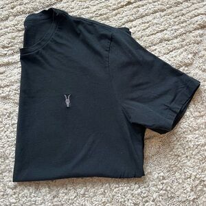All Saints 100% Cotton Black Short Sleeve Tee
